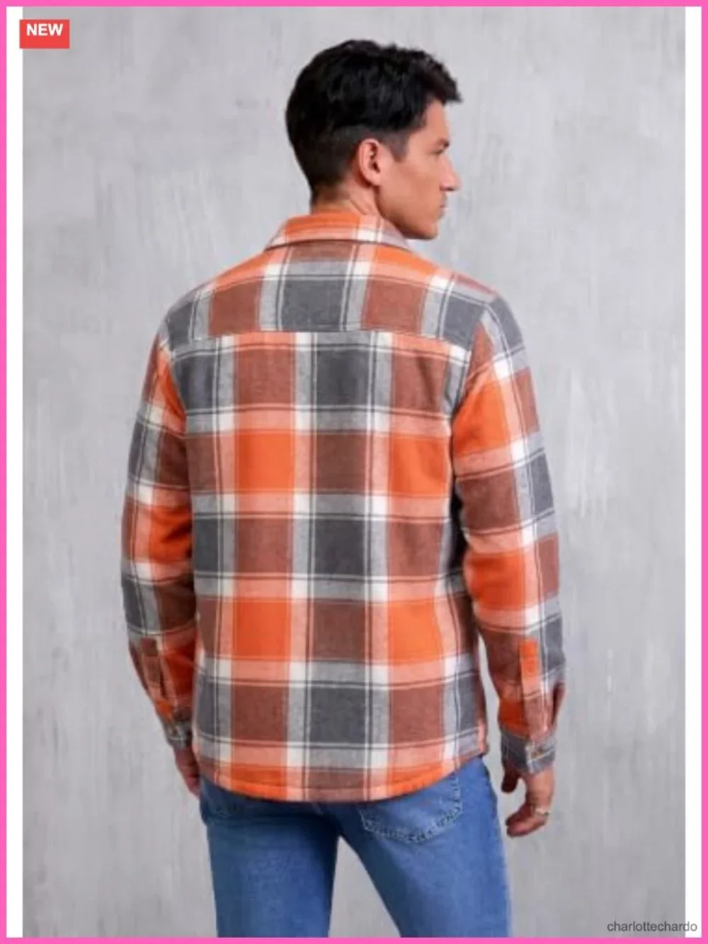 Men's Cotton Sherpa Lined Flannel Shirt Jacket Plaid Button Down